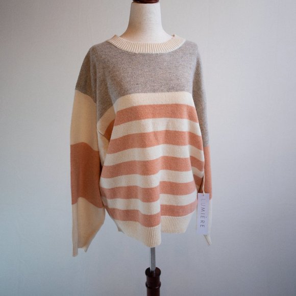 Baltic Born Sweaters - Baltic Born Lumiere Striped Apricot Sweater NWT - Medium
